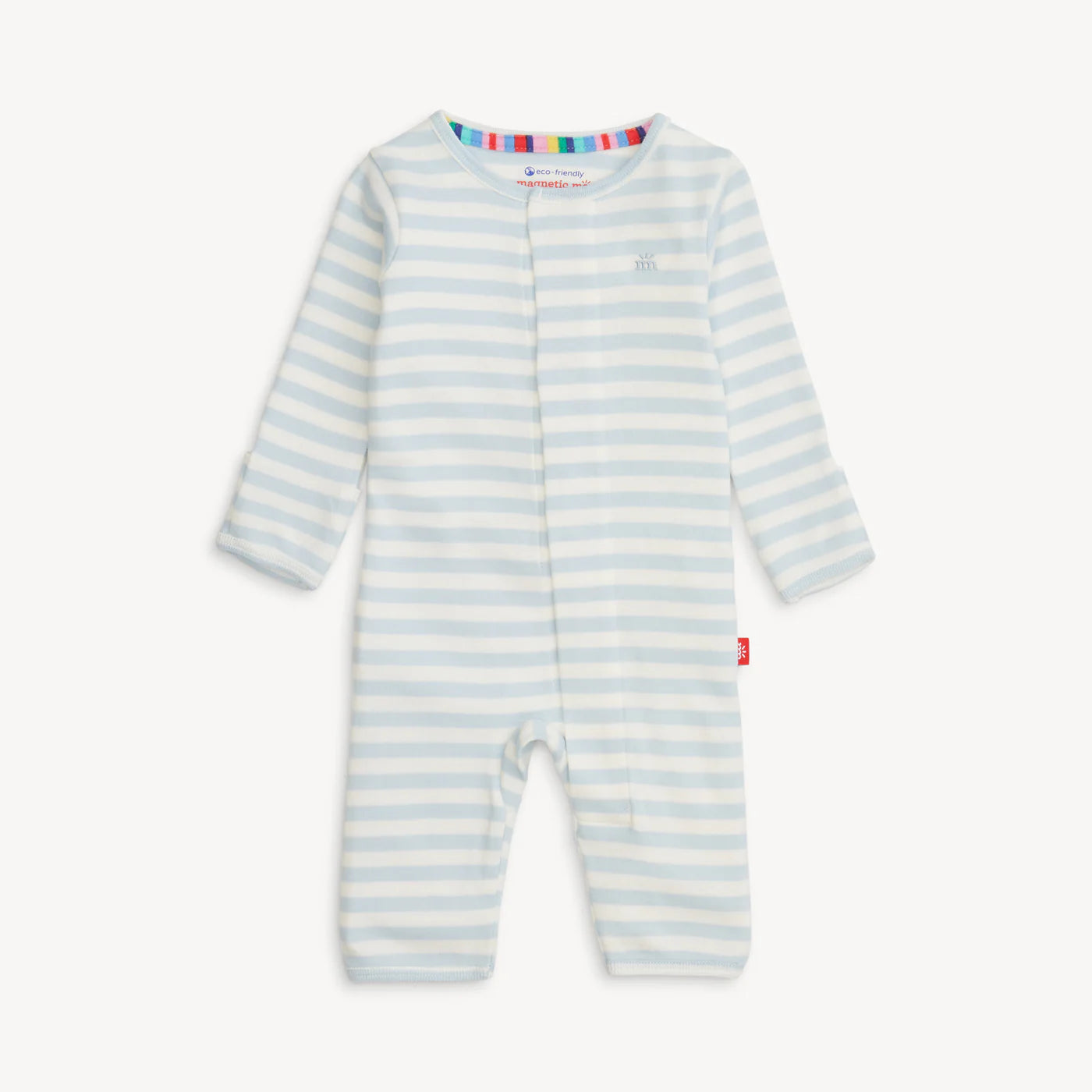 Blue Stripe Organic Cotton Magnetic Convertible Coverall