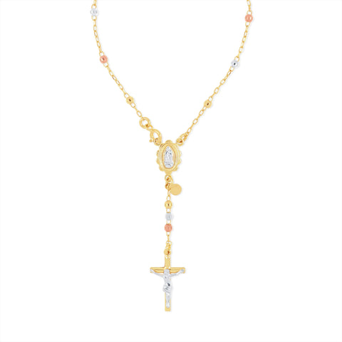 Gloria Jewels Rosary Bracelet With Cross Virgin Mary Medallion