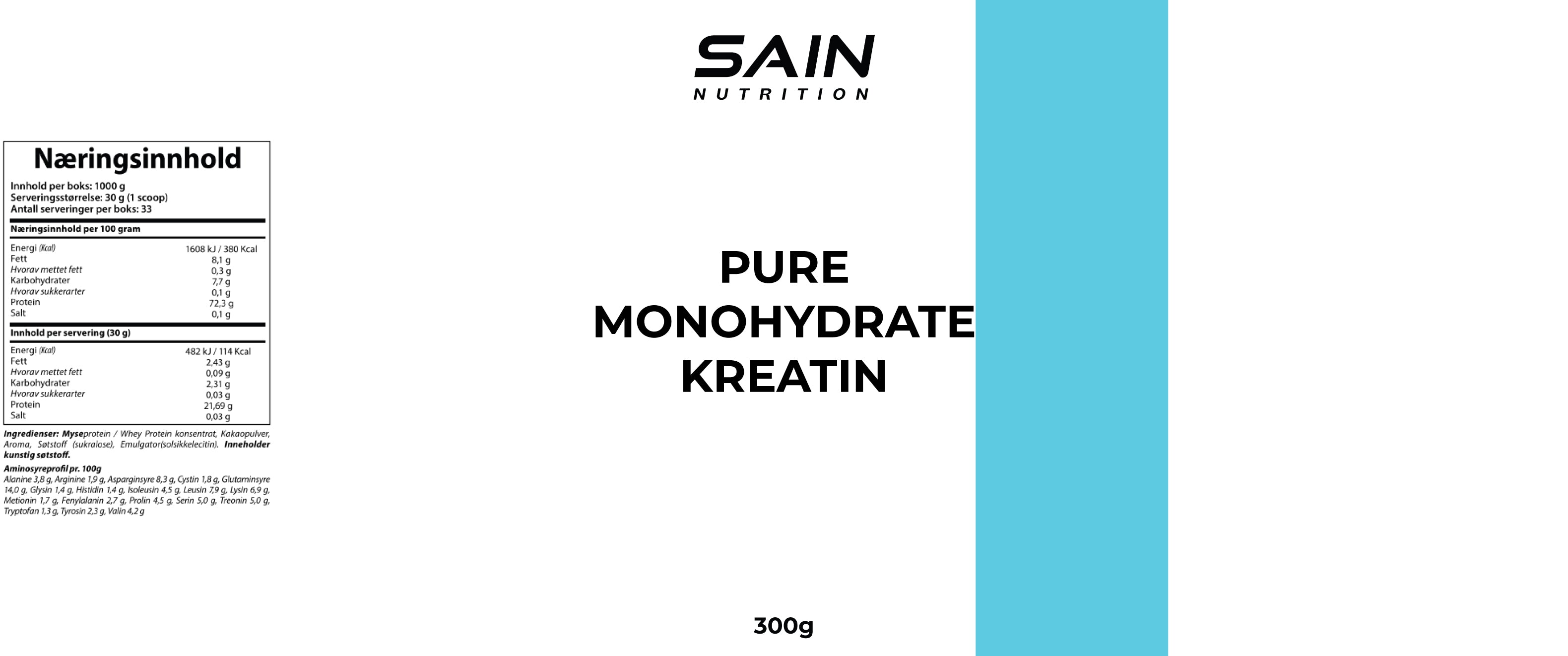 Pure monohydrate kreatin - Sain Nutrition product image