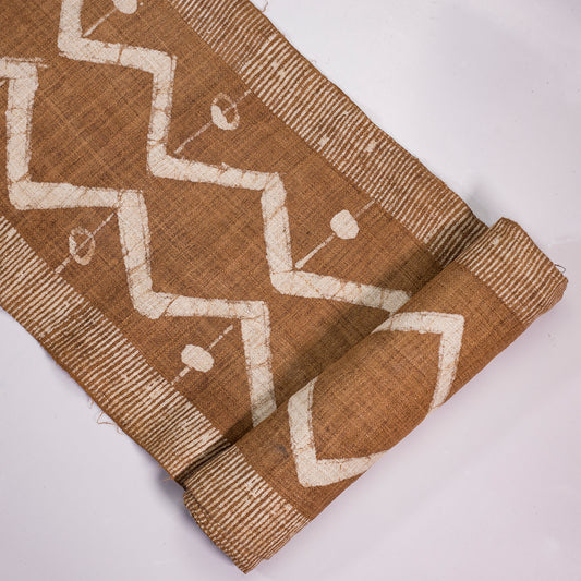 Handwoven hemp fabric, BROWN dyeing yam, H'mong sun and flower pattern –  Vindigo