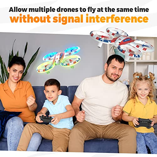 BEZGAR Mini Drone for Kids and Beginners, RC Drone Indoor Small Quadcopter Plane with LED Lights, 3D Flip, Headless Mode and 2 Batteries, Propeller Full Protect Remote Control Drone, Great Gifts Toys for Boys and Girls