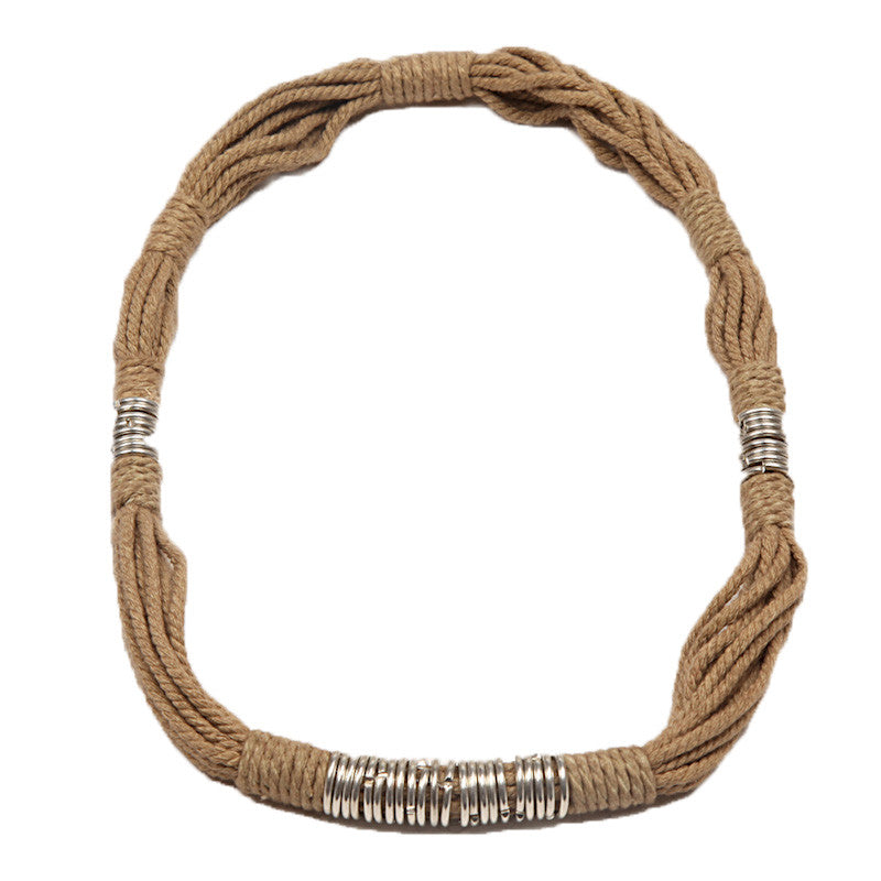 Fabulloso Jute and Chrome Necklace