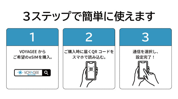 esim簡単設定3ステップ