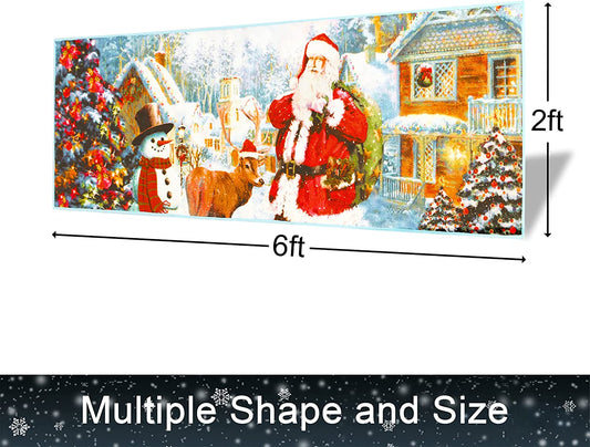 2x6 ft Christmas Rugs Santa Claus Area Rug Indoor Entry Mat Holiday  Decoration