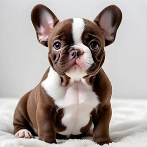 Chocolate Pied French Bulldogs