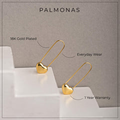 safety heart hoop earrings | 1 year warranty | anti-tarnish | waterproof | palmonas