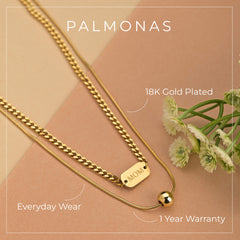 Mom chain necklace | 1 year warranty | anti-tarnish | waterproof | palmonas