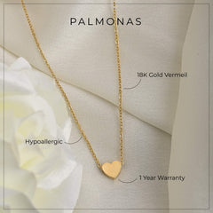 paris heart necklace | 1 year warranty | anti-tarnish | waterproof | palmonas