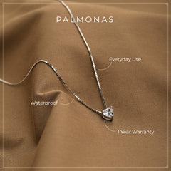 Heart solitaire necklace | 1 year warranty | anti-tarnish | waterproof | palmonas