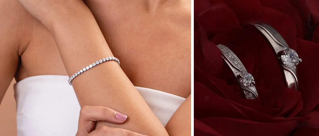 Banner: Our exquisitely designed bracelets and rings displayed above