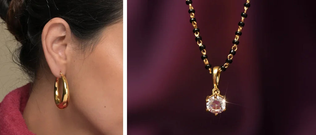 Banner: Some of our favourite pieces from the earrings and mangalsutra collection, just for you!