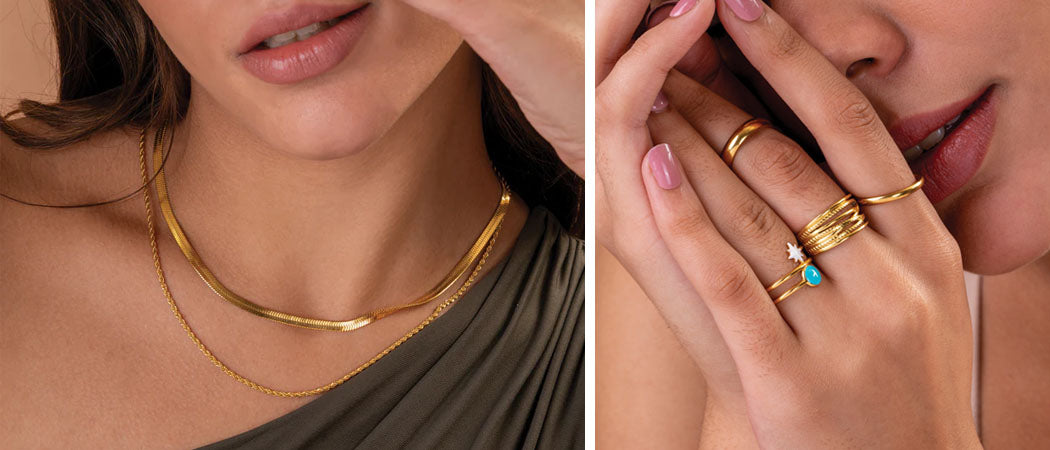 Layer your necklaces and stack up your rings, because the more the merrier!