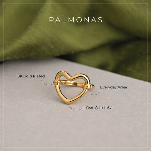 Heart Outline Ring | 1 year warranty | waterproof | anti-tarnish | Palmonas