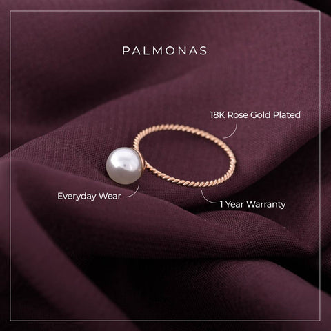 Dainty Pearl Ring| 1 year warranty | waterproof | anti-tarnish | Palmonas