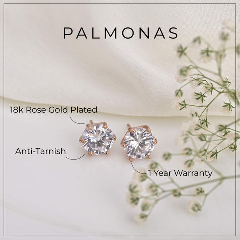 Diamond Halo Stud Earrings | 1 year warranty | waterproof | anti-tarnish | palmonas