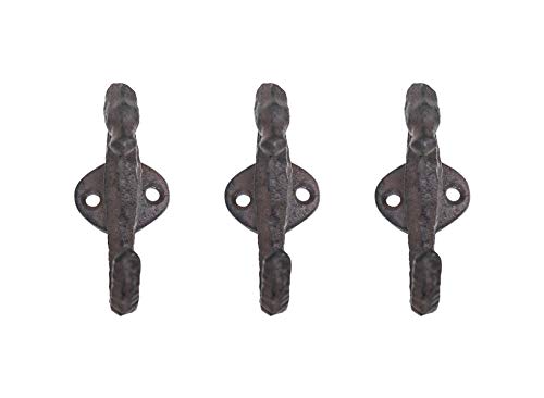 INIRET 2 Set owl Decorative Cast Iron Wall Hook Rack，Vintage Design Hanger，  Cast Iron Wall