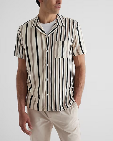 Linen Pants With a Striped Shirt