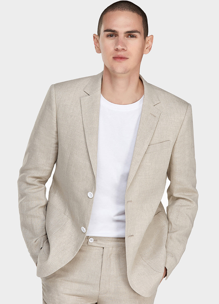 Buy Men's Suit Trousers Wool Linen Online | Next UK