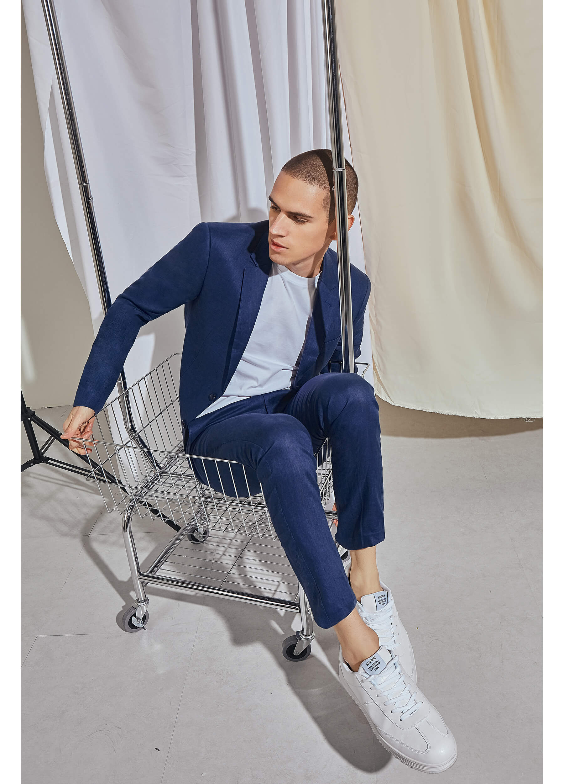 Mens Suits Wide Stand Collar Chinese Design Dark Blue Male Wedding Clothing Blazer  Trousers Jacket Pants Sets 4 Pockets From Tustar, $103.52 | DHgate.Com