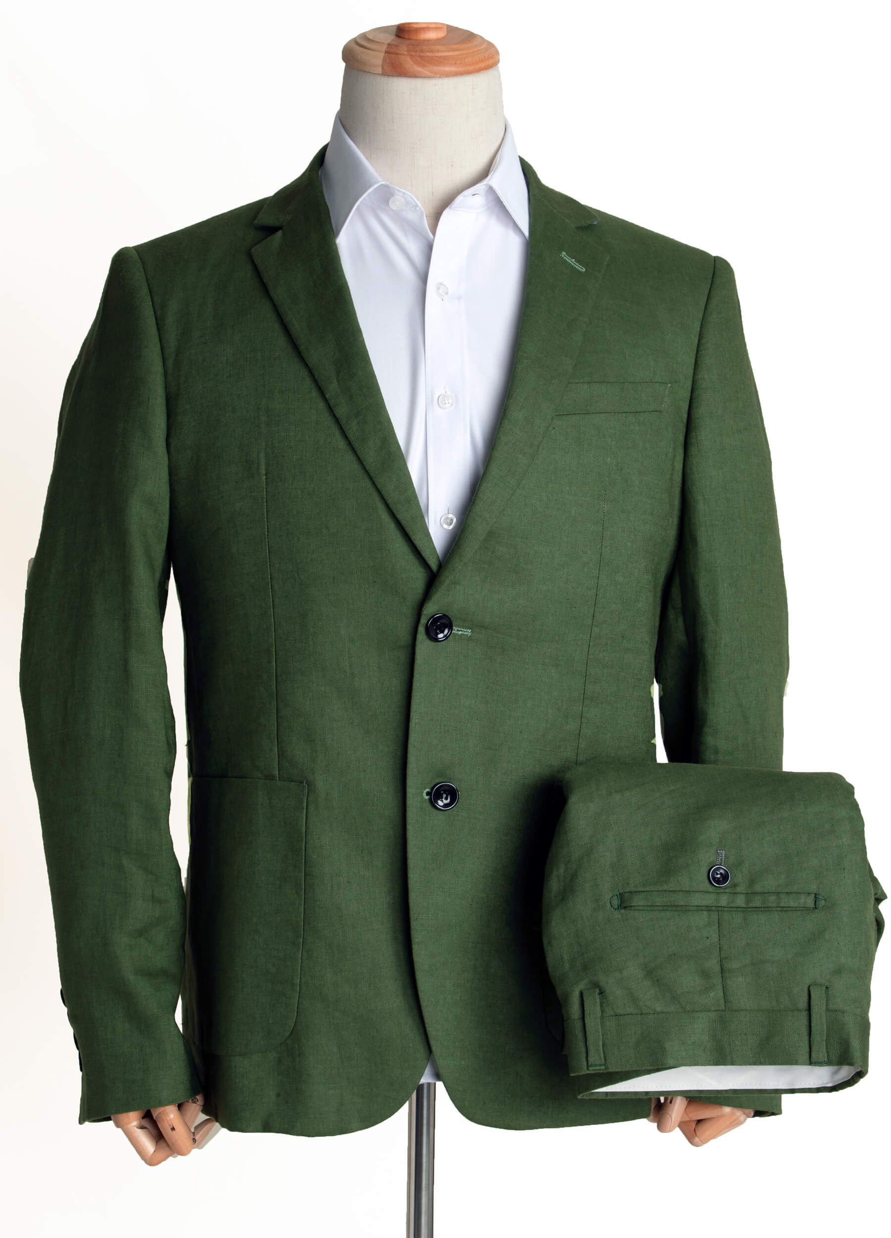 1PA1 Men's Linen Blend Suit Jacket Two Button Business Wedding Slim Fit  Blazer,Mint Green,M 