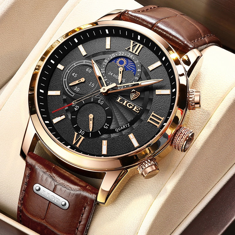 LIGE 8912 Watch Waterproof Luminous Chronograph for Men