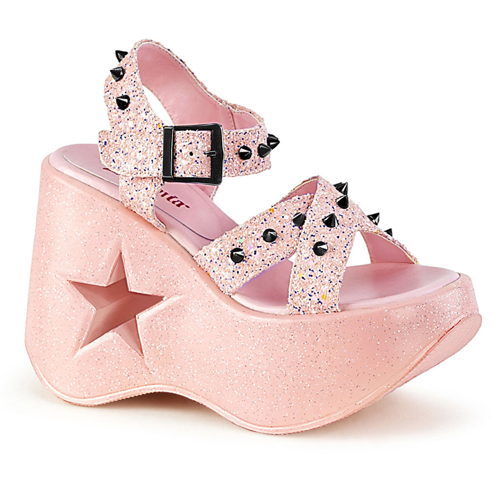 5" Star Cutout Platform Wedge Ankle Strap Sandal