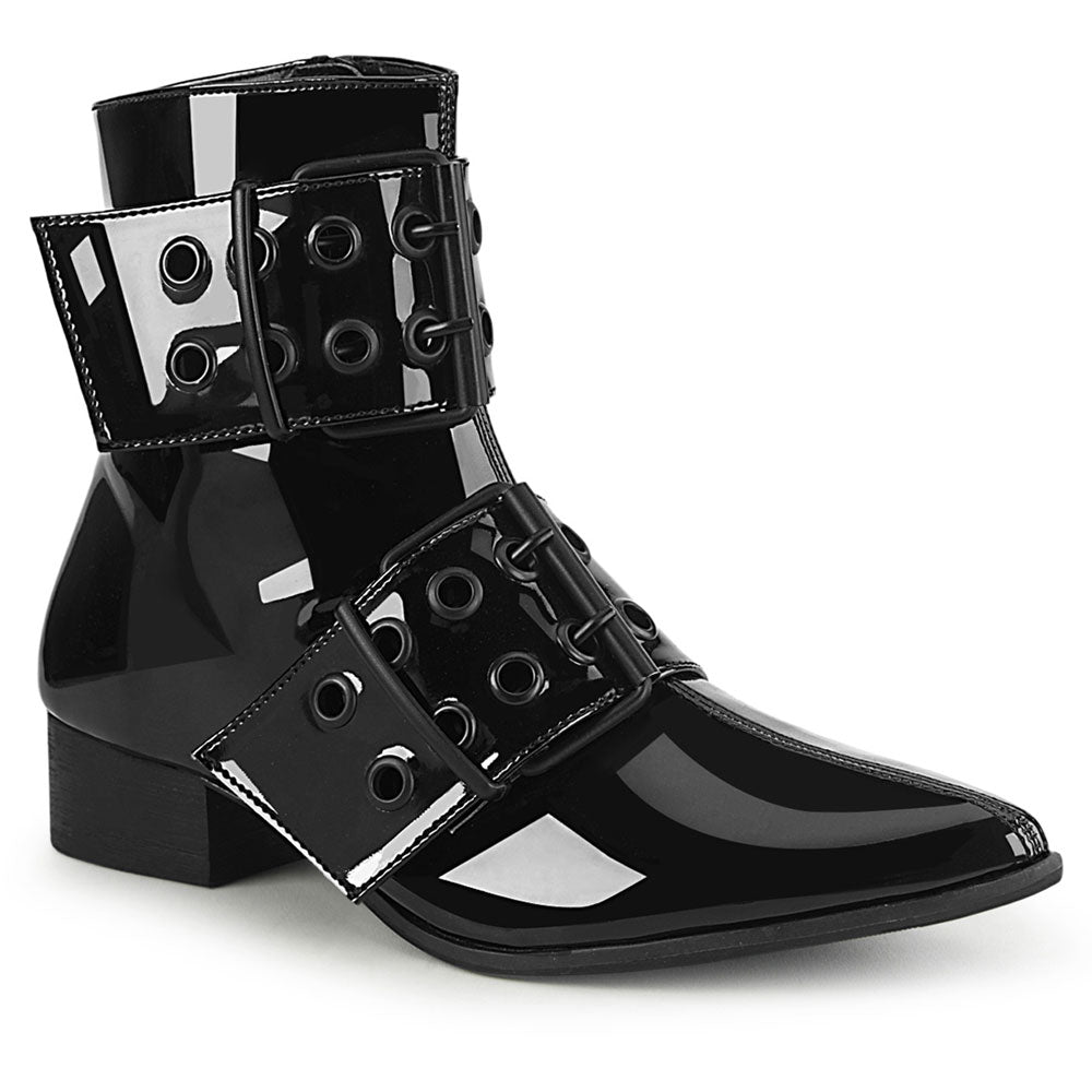 1" Block Heel Pointed Toe Ankle Boot, Side Zip