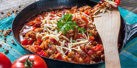 A delicious bowl of chili con carne made with an Irish Twist