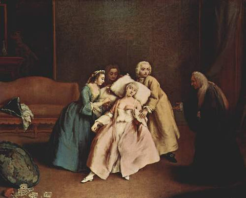 A woman faints and falls