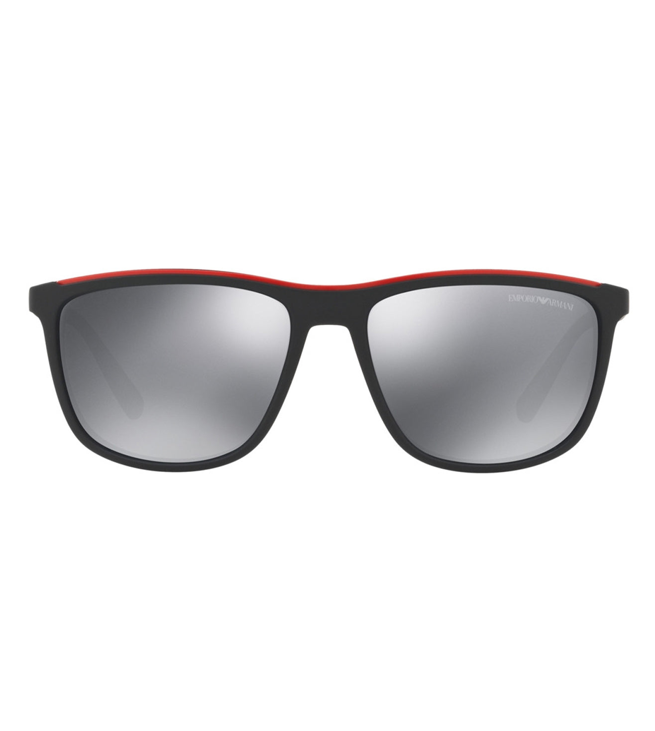 Square Matte Black And Light Grey Mirror Black Sunglasses