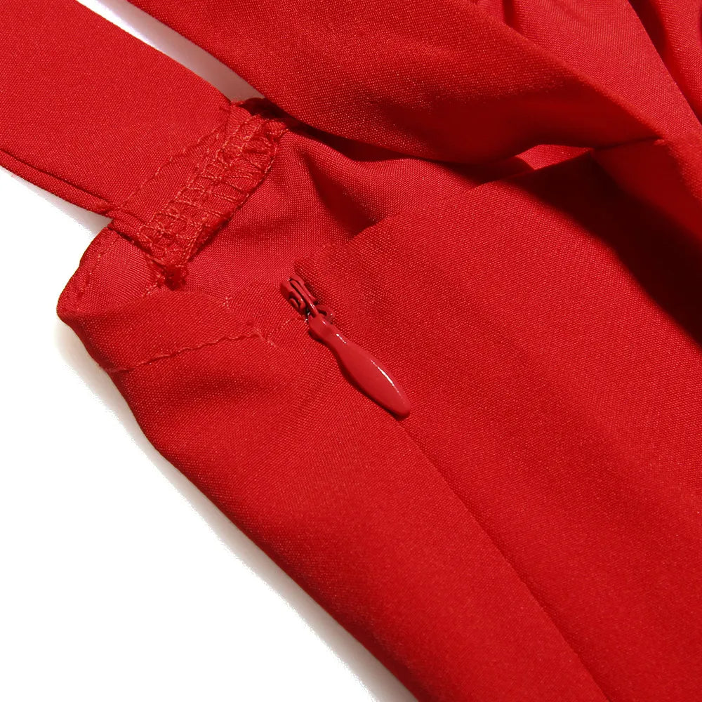 Vestido Midi Vermelho Detalhes