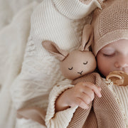 Organic Baby Comforter - Rosewood Scallop Bunny