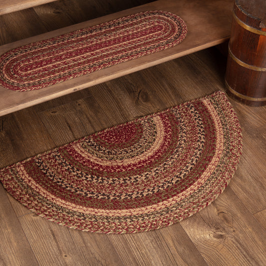 VHC Brands Accent Rug/Runner Ginger Spice Jute Primitive 20x30 Oval No Slip  Pad