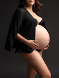 Momyknows Raglan Sleeve Cape Elegant Party Pregnant Maternity Coat