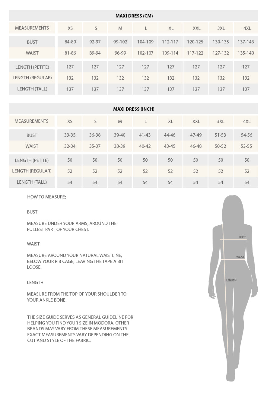 Size Guides – Modora UK