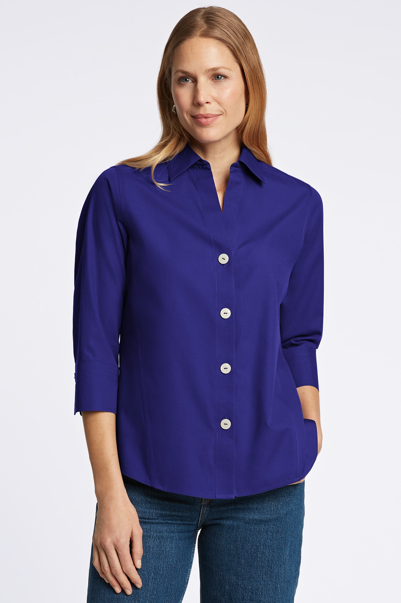 Paityn Essential Pinpoint No Iron Shirt - Foxcroft product image