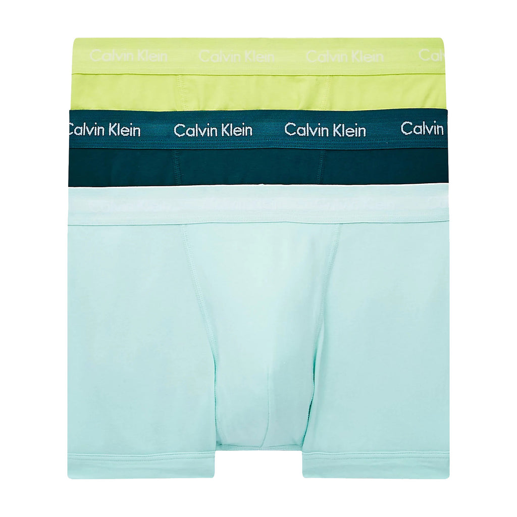 Calvin Klein Underwear - Trunks 3 Pack In Maya Blue/Direct Green/Aqua |  Trunks and Boxers