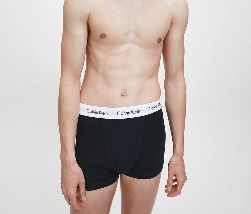 Van streek onaangenaam aansporing Calvin Klein 3 Pack Cotton Stretch - Normal Rise Trunks ( Black) | Trunks  and Boxers