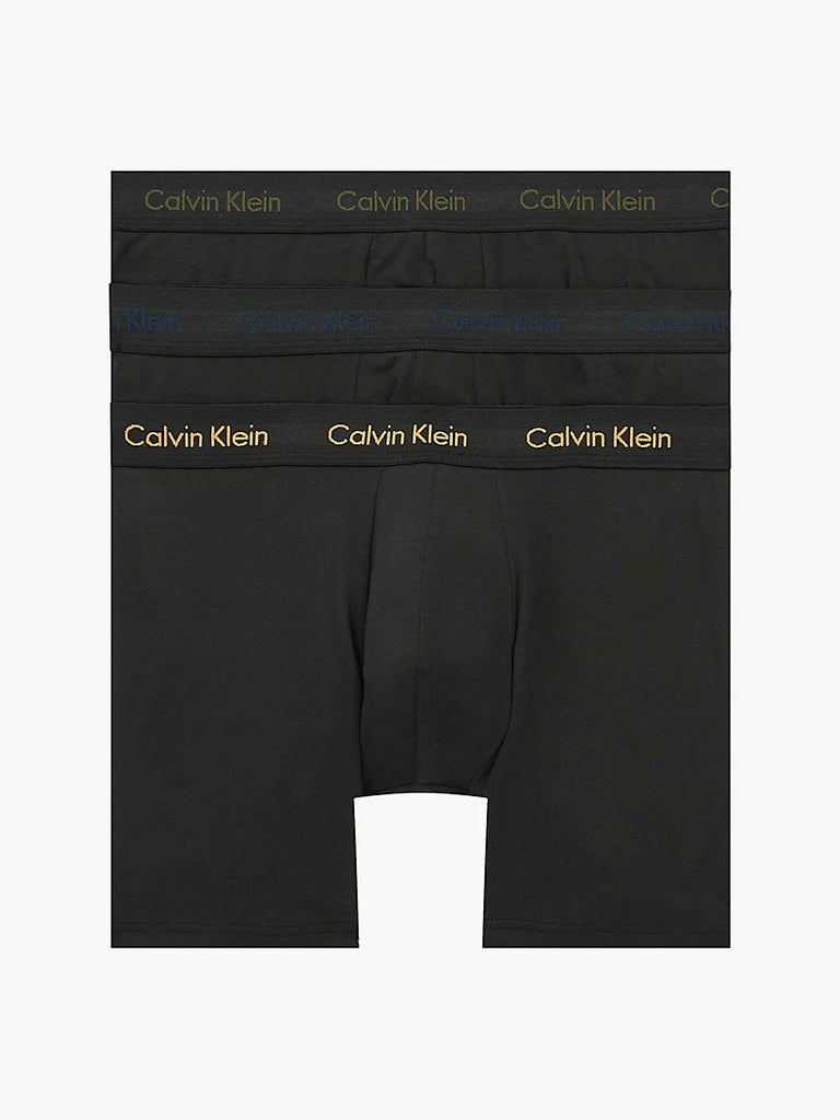 Calvin Klein 3 Pack Boxer Briefs - Cotton Stretch - Ocean Storm / Lime –  Trunks and Boxers