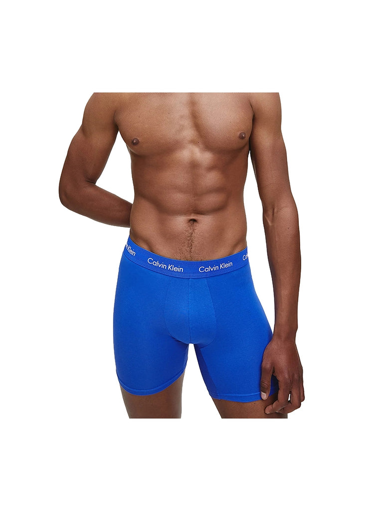 Calvin Klein 3 Pack Cotton Stretch Boxer Briefs (BLACK/BLUE/COBALT) | Trunks  and Boxers