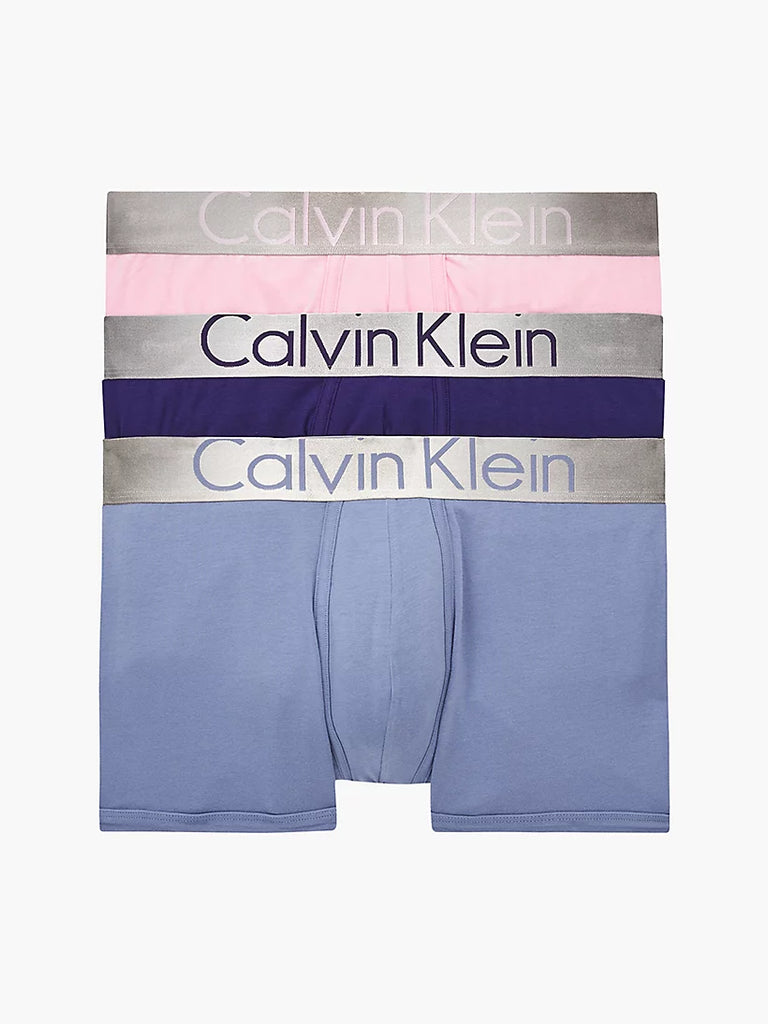 Calvin Klein 3 Pack Trunks - Steel Cotton - Dusty Sailor / Pale Orchid |  Trunks and Boxers