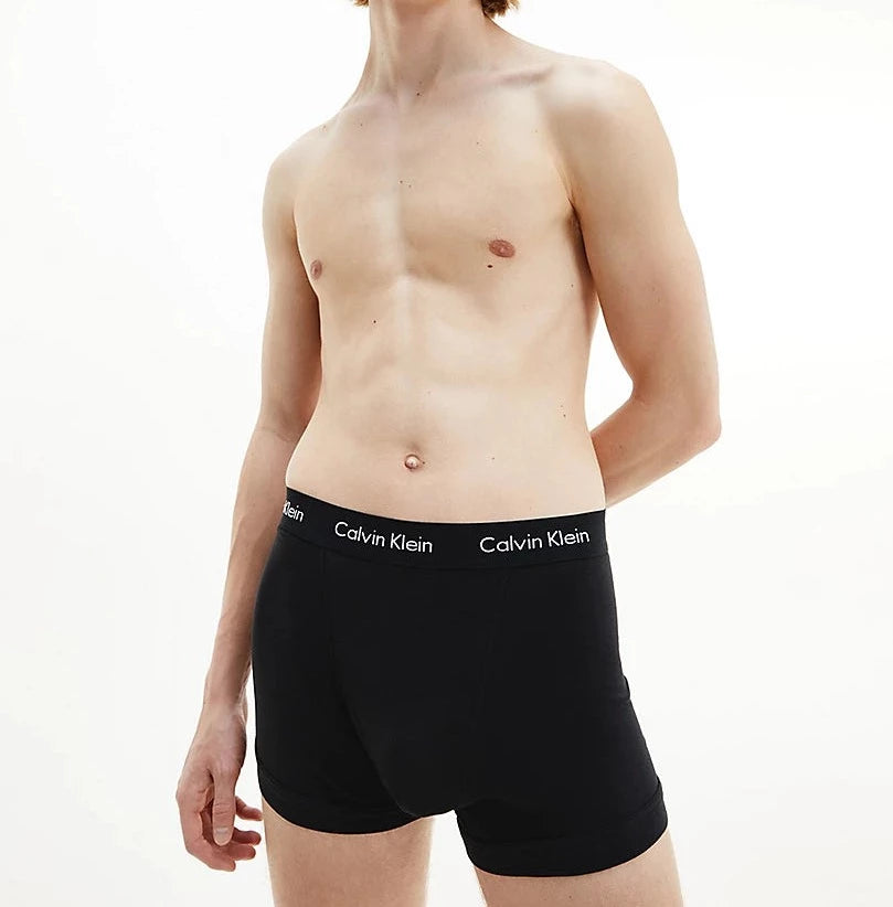 Calvin Klein 5 Pack Cotton Stretch - Normal Rise Trunks ( Black / Blac |  Trunks and Boxers