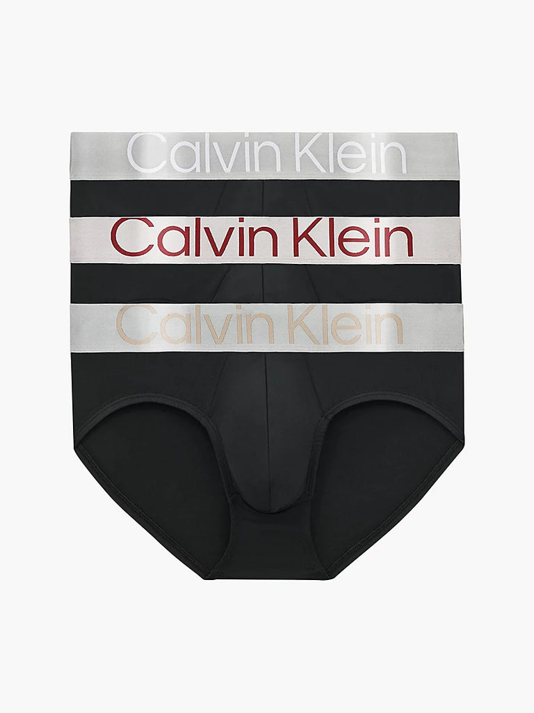 Calvin Klein 3 Pack Steel Micro Hip Briefs - B-Red Carpet/ White/ Tuff |  Trunks and Boxers