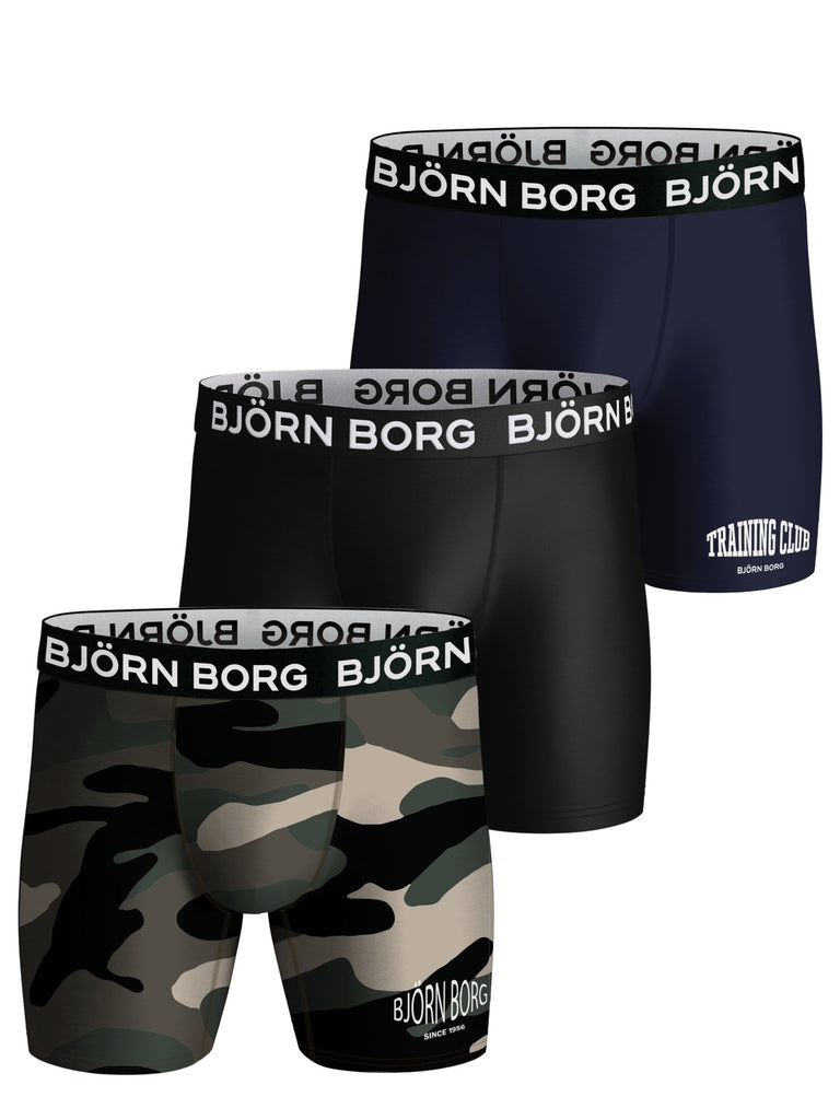 Bjorn Borg Performance Boxer (3-Pack) - Black, Navy Blue, Orange –