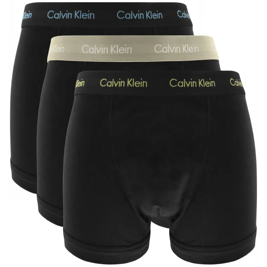 Calvin Klein 3 Pack Cotton Stretch - Normal Rise Trunks ( B- Ocean Sto |  Trunks and Boxers