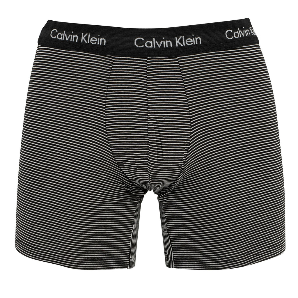 Calvin Klein Cotton Stretch 3 Pack Boxer Briefs - White / B&W Stripe / |  Trunks and Boxers