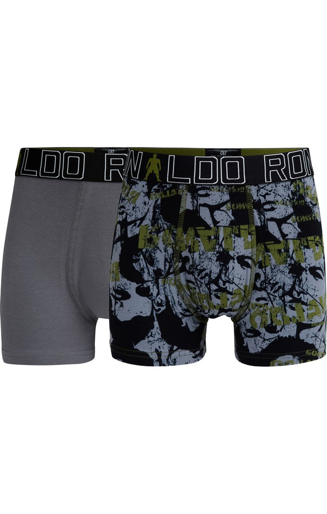 CR7 Boys Cristiano Ronaldo 2-Pack Cotton Breathable Trunk Boxer Briefs