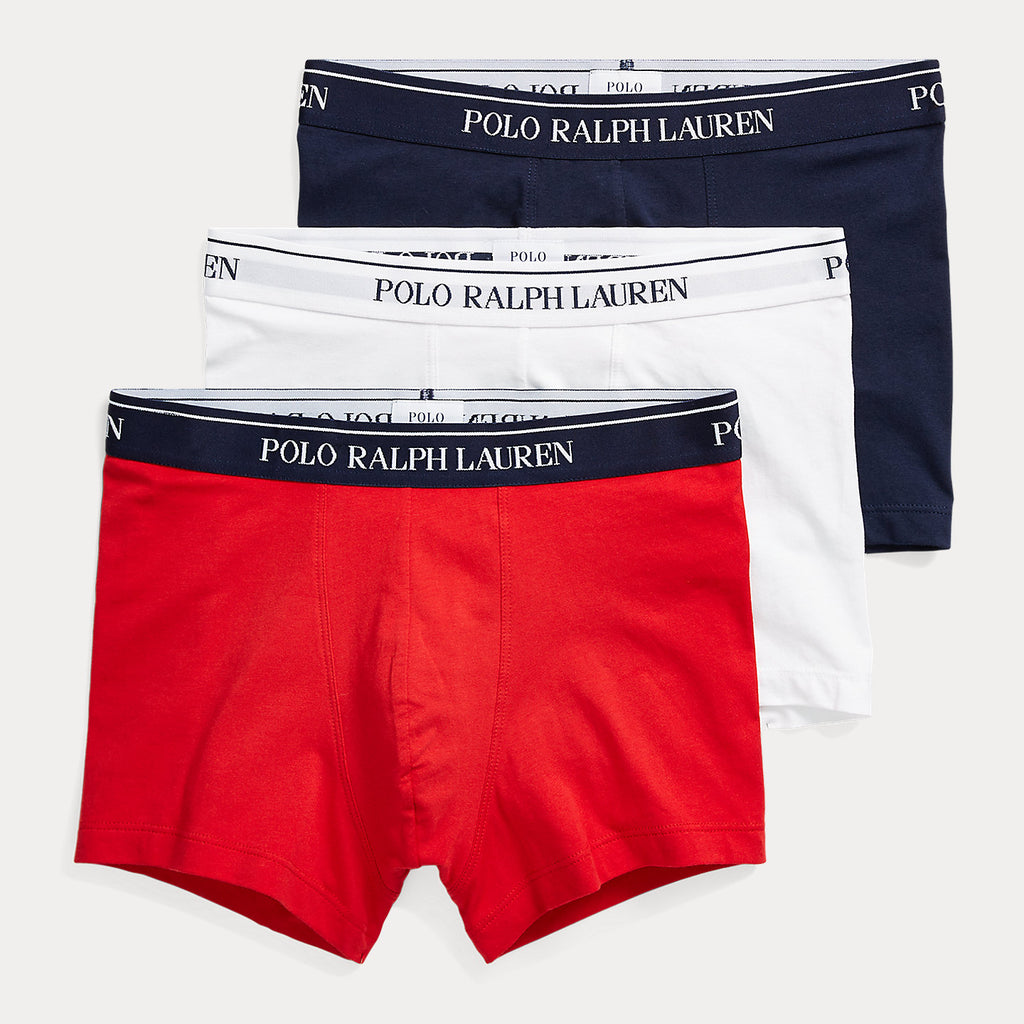 Polo Ralph Lauren Classic Boxer Trunks 3-Pack ( Red/White/Navy ) | Trunks  and Boxers
