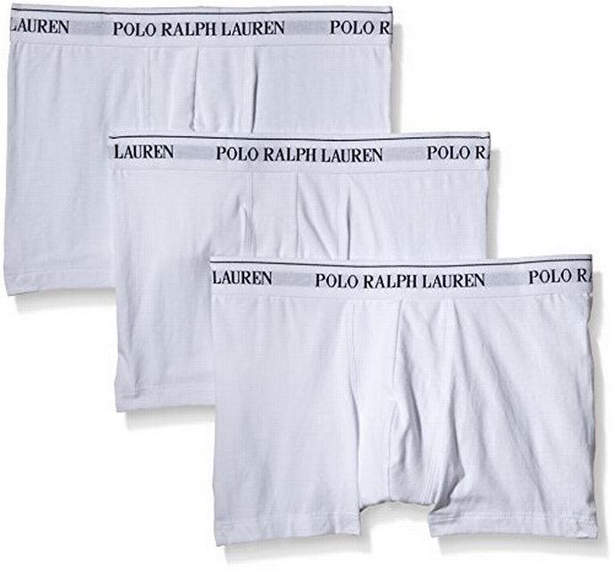 Polo Ralph Lauren Classic Boxer Trunks 3-Pack ( All White ) | Trunks and  Boxers