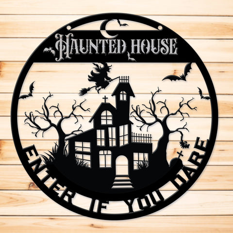 Haunted House Halloween Metal Sign - Amazing Faith Designs